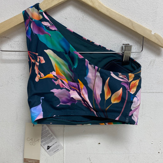 CALIA Women's Minimal One Shoulder Floral Top Aqua Multicolor WSA23208PRT