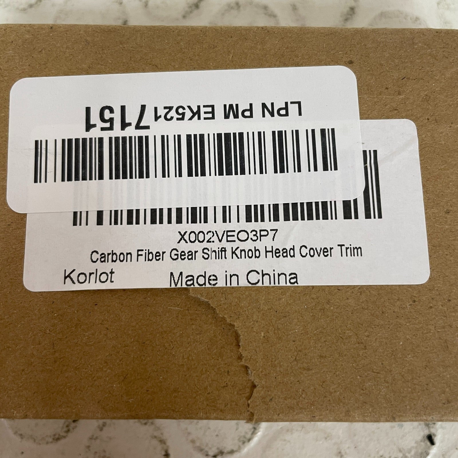 Korlot Carbon Gear Shift Knob Head Cover Trim Chevrolet Corvette C7 2014-2019