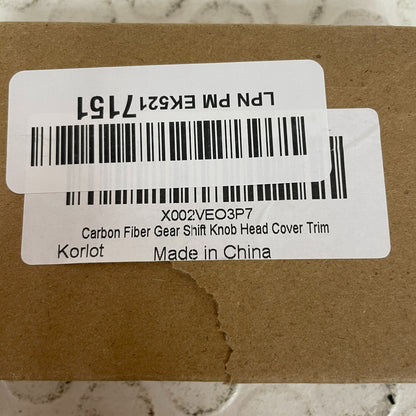Korlot Carbon Gear Shift Knob Head Cover Trim Chevrolet Corvette C7 2014-2019