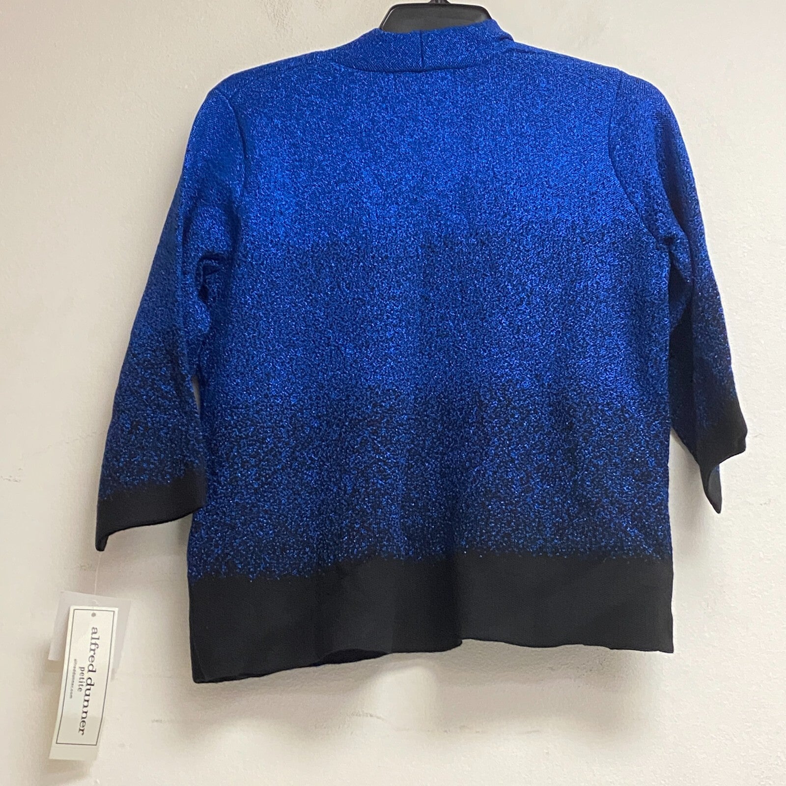 Alfred Dunner Women's 3/4 Sleeve Layered Look Cardigan Sweater Size PS Cobalt