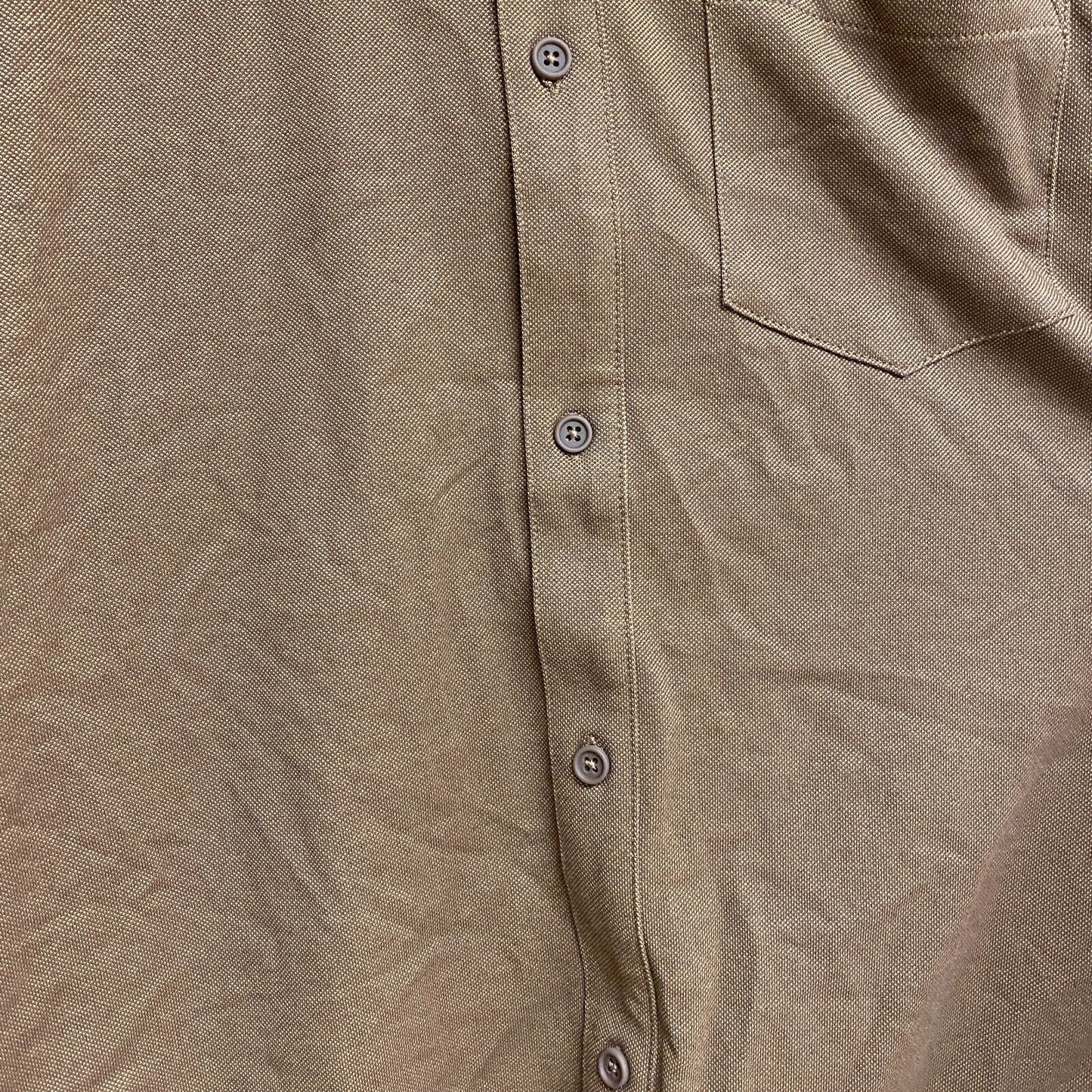 VRST Men's Long Sleeve Button Down Collared Shirt Earth Brown Heather MAX200332