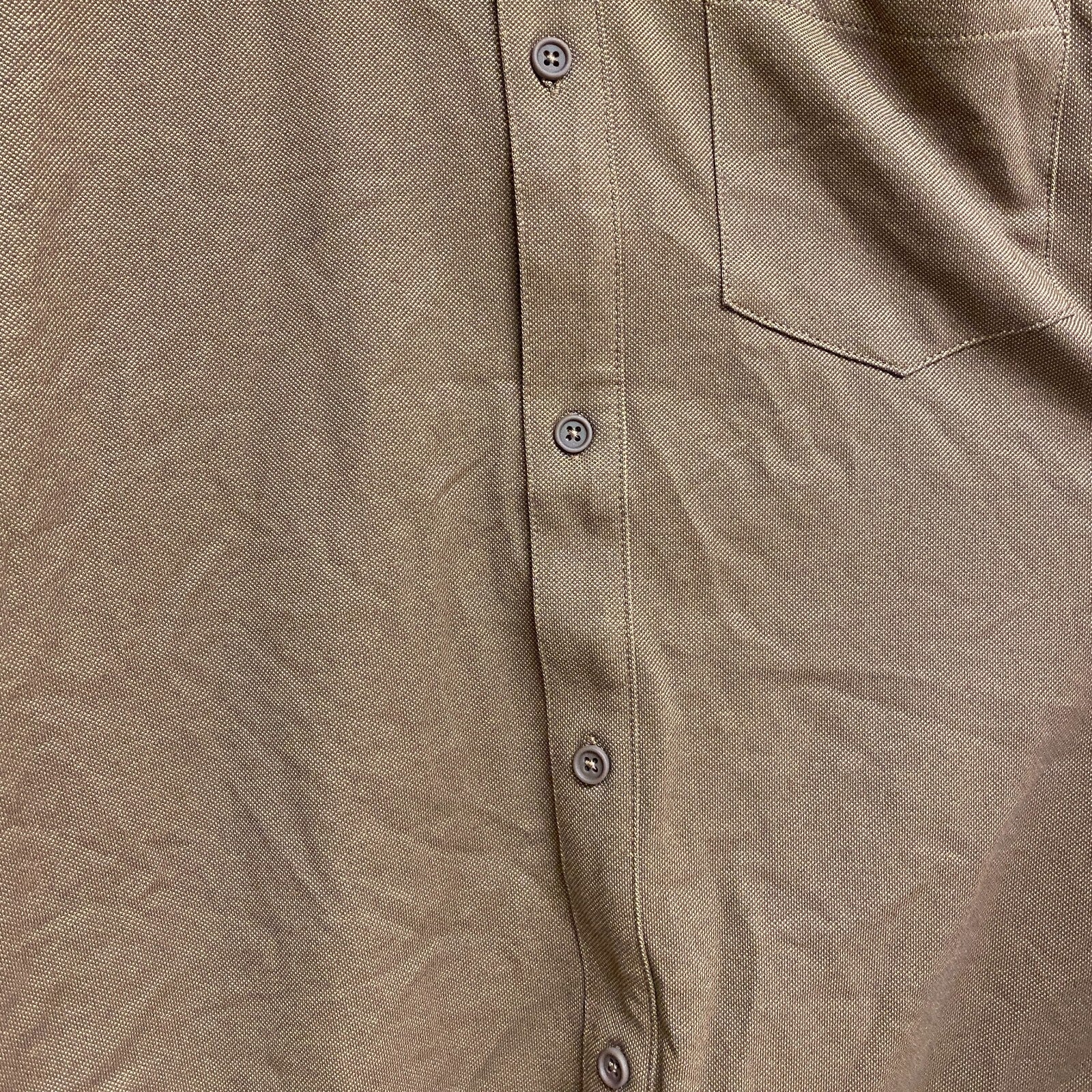 VRST Men's Long Sleeve Button Down Collared Shirt Earth Brown Heather MAX200332