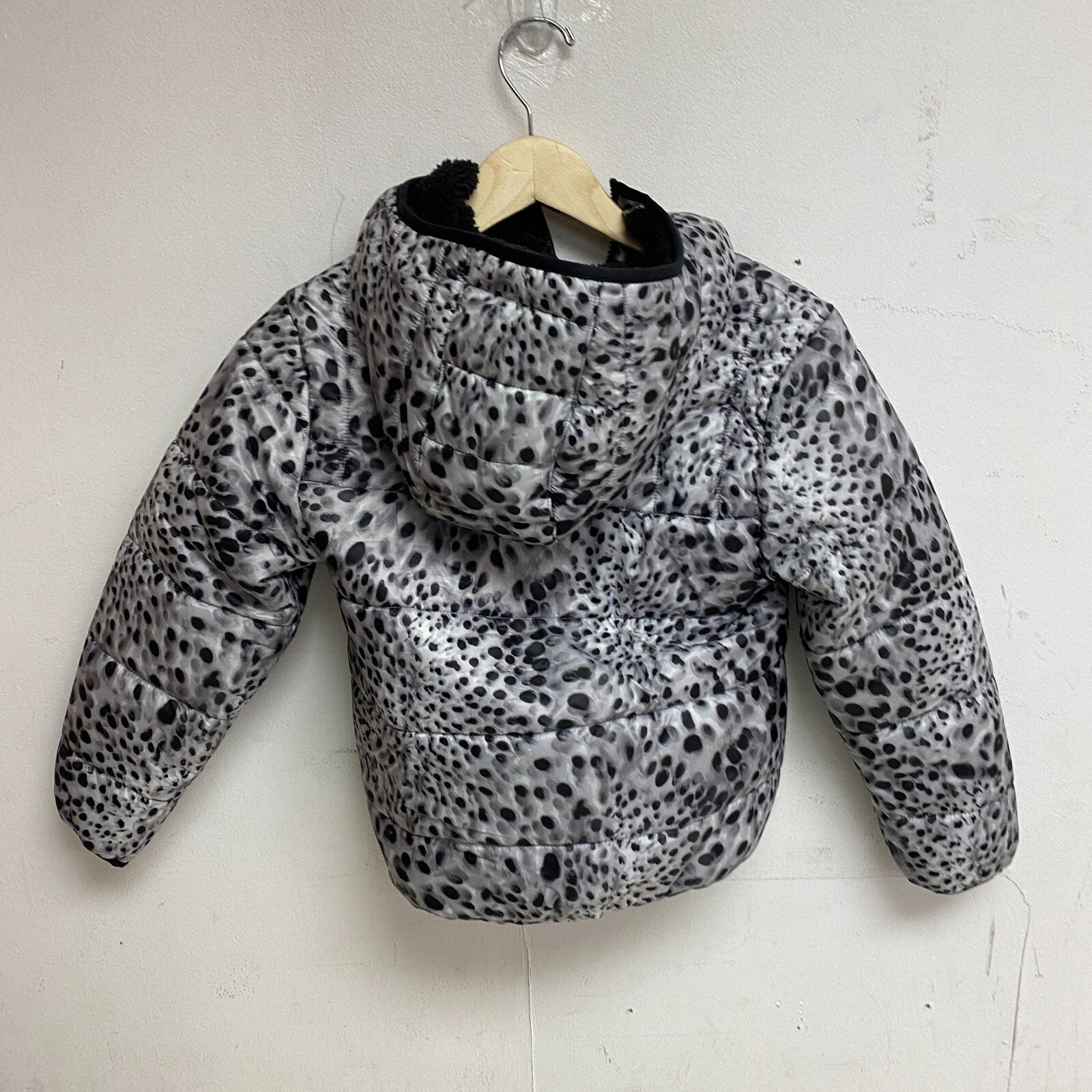 DSG Girls Insulated Puffer Jacket PRT Watercolor Dots Black DOG23501PRTA New!