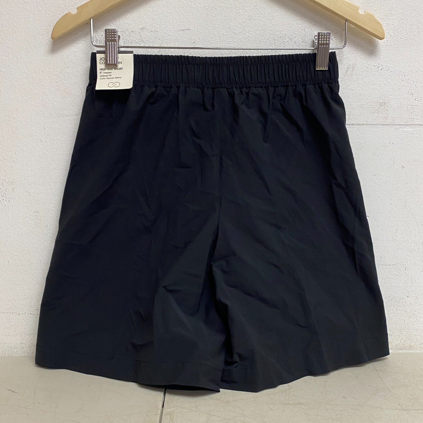 Calia High Rise Pleated Long Short Pure Black WAX12316 BRAND NEW