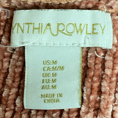 CYNTHIA ROWLEY Womens Small Turtle Neck Plush Sweater Top Pullover Pink Size M