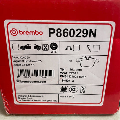 Brembo P86029N Premium Ceramic Rear Disc Brake Pad Set Low Dust