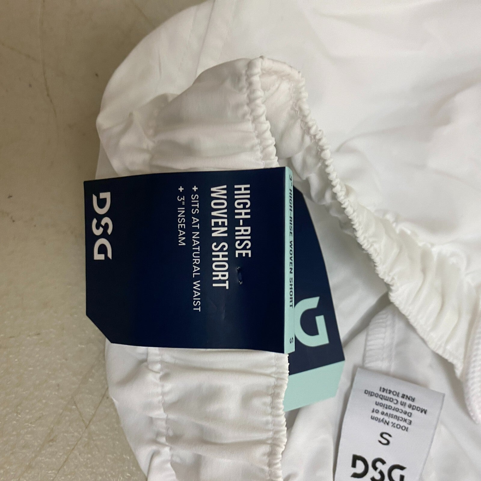 DSG Women's Notched Woven Shorts Pure White Solid  DAW13108