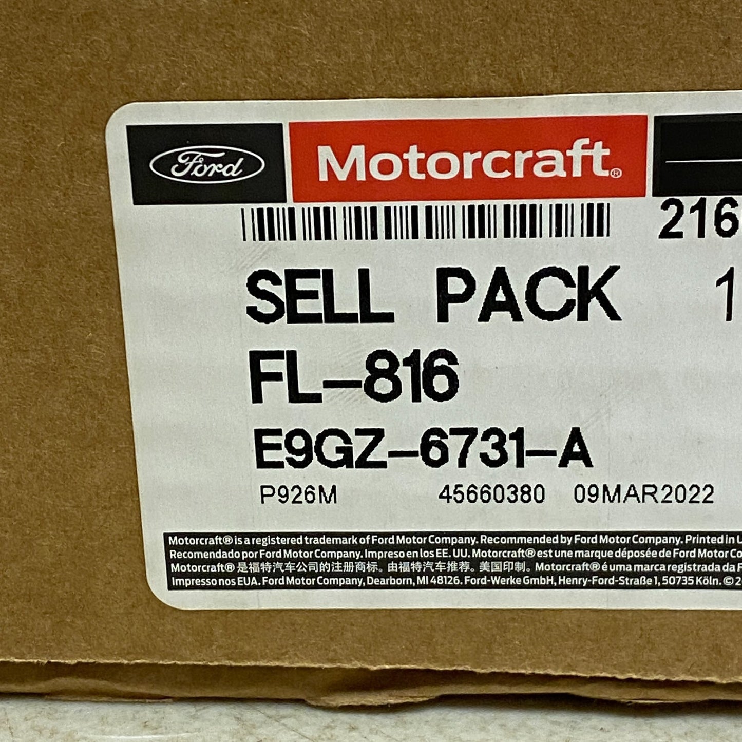 Ford Motorcraft High Quality Oil Filter FL-816 (12 pack) E9GZ-6731-A New!