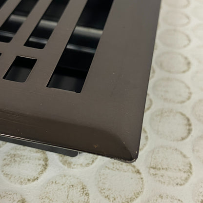 Signature Hardware Contemporary Steel Floor Register 4″×10″ Oil‑Rubbed Bronze