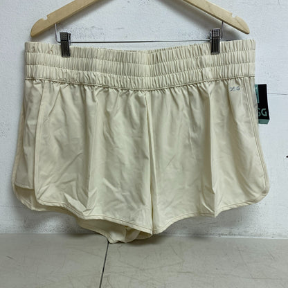 DSG Women's 3â High Rise Waistband Shorts Light Sand Solid Performance DAW1232