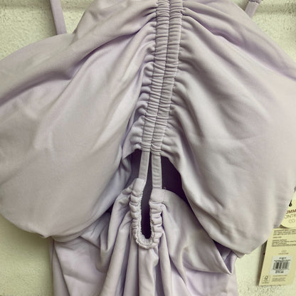 Calia Women's Shirred Cut Out One Piece Strappy Swimsuit Blooming Lilac WSA23111