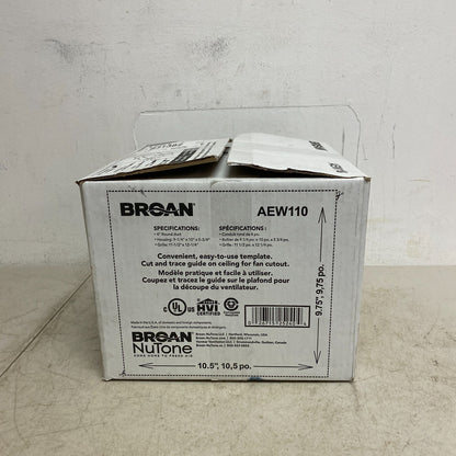 Broan 110 CFM Bathroom Ventilation Fan Fits 2" x 6" Roomside Flex Series