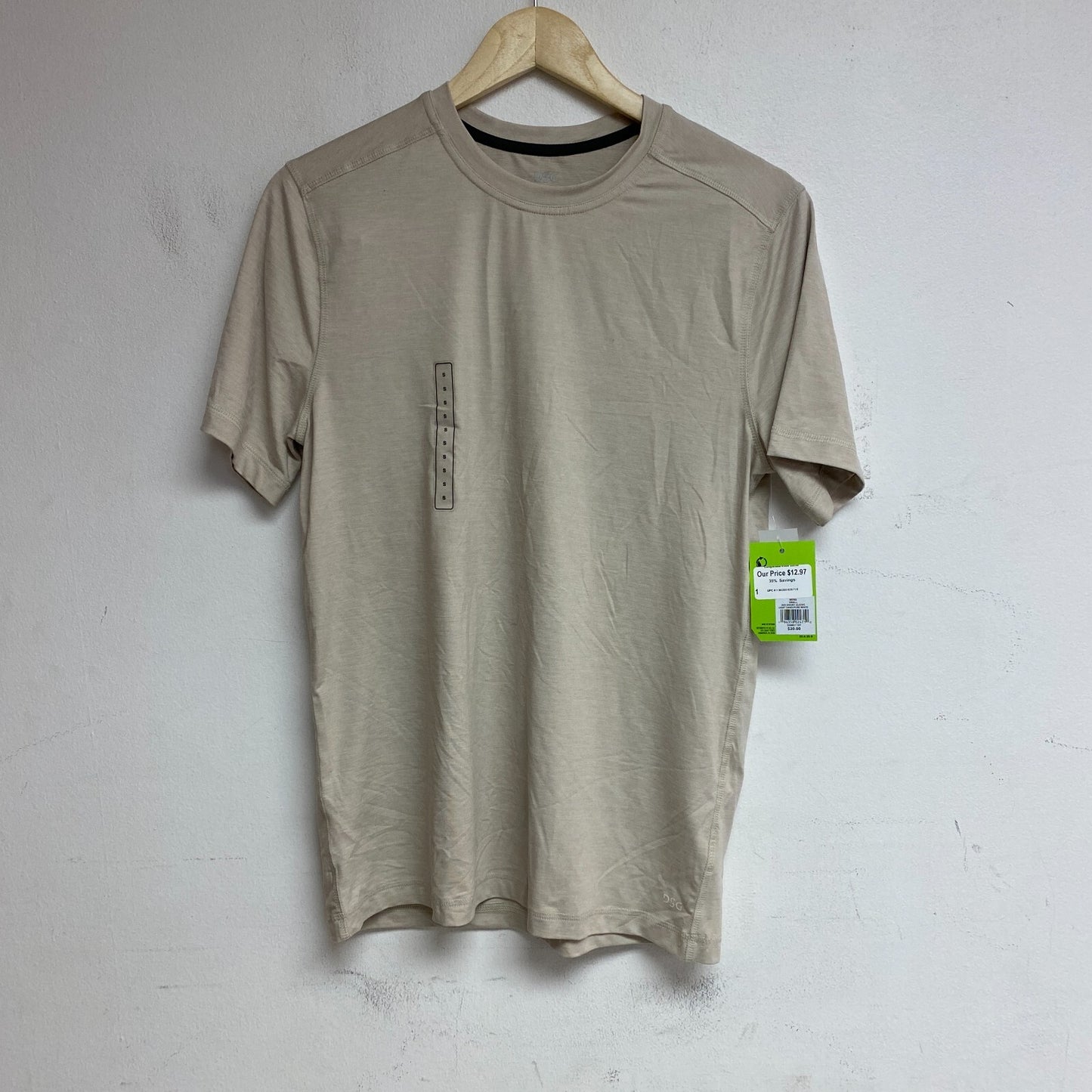 DSG Men's 365 Collection Short Sleeve Tee Light Sand/Pure White DAM21107 New!