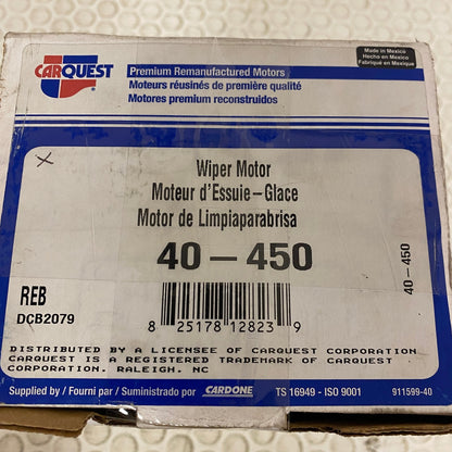 Carquest Premium Reman Wiper Motor Cardone 40-450 Reman