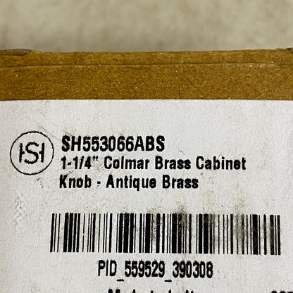 Signature Hardware 1-1/4" Colmar Brass Cabinet Knob Antique Brass SH5533066ABS