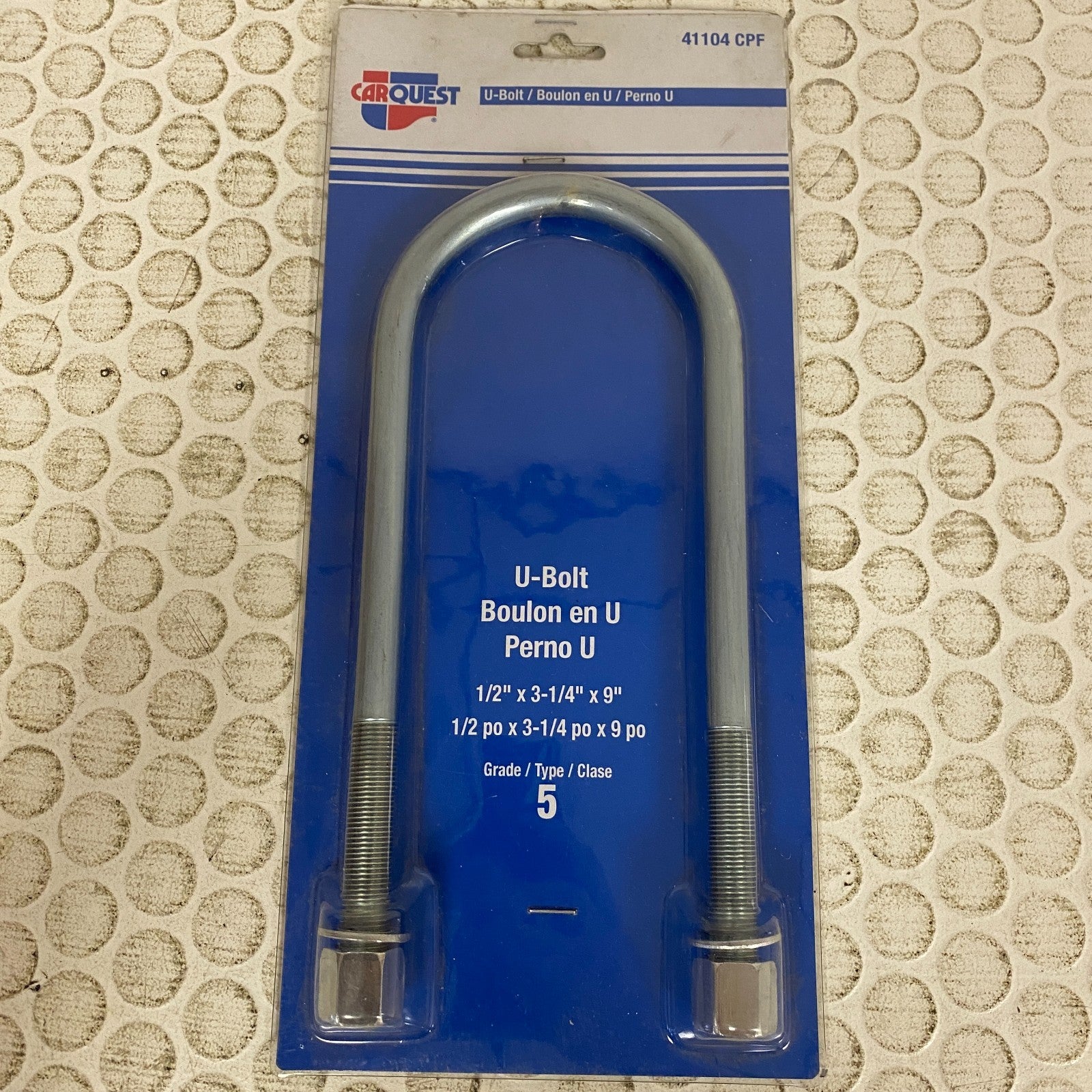 CARQUEST U-Bolt CPF41104 1/2"x3-1/4"x9" Grade 5 Steel Leaf Spring Clamp