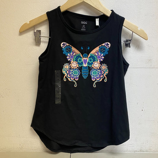 DSG Girl's Performance Relaxed Cute Graphic Tank Pure Black Butterfly DAG11103