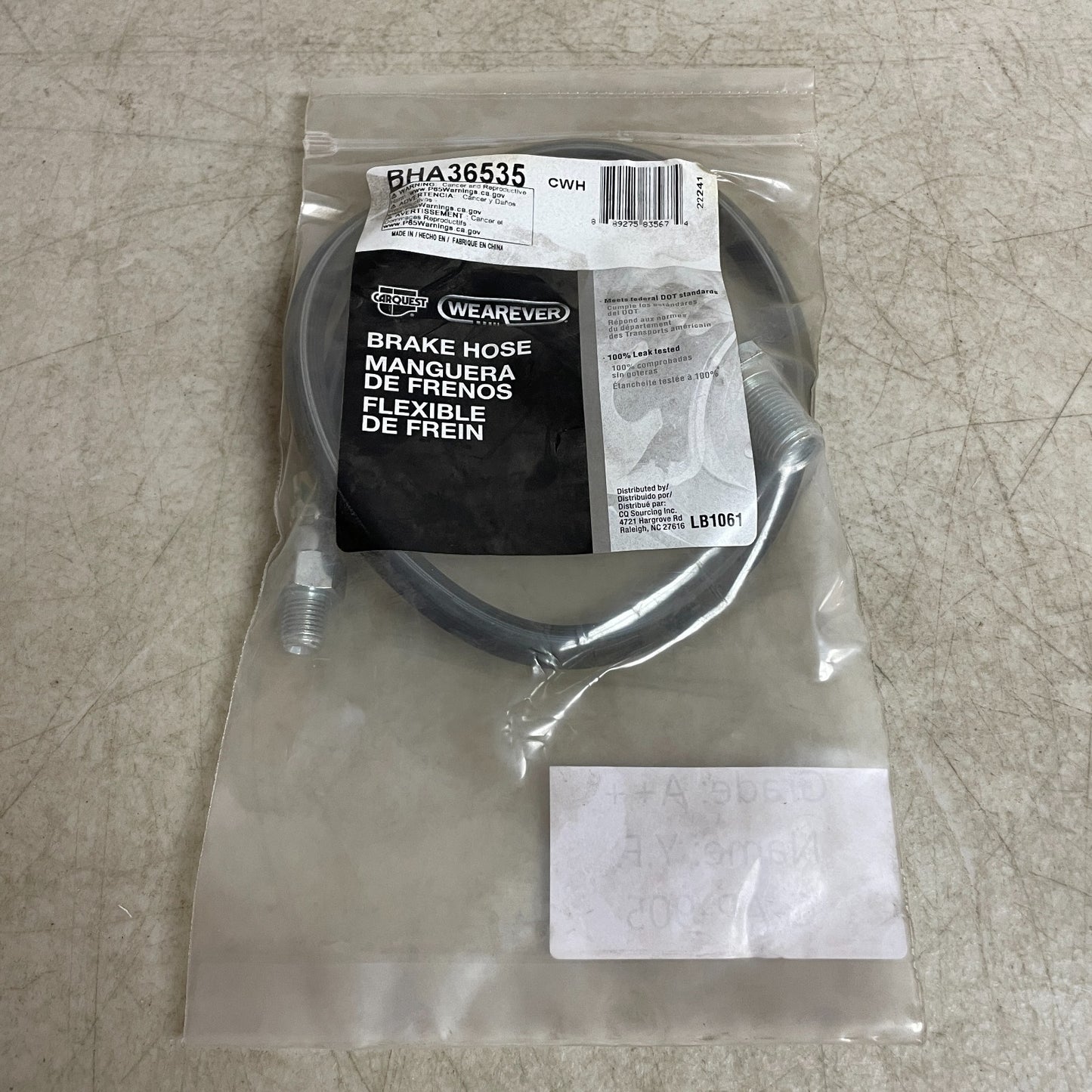 Carquest Wearever BHA36535 Brake Hydraulic Hose Assembly 28.5″ EPDM Rubber Line