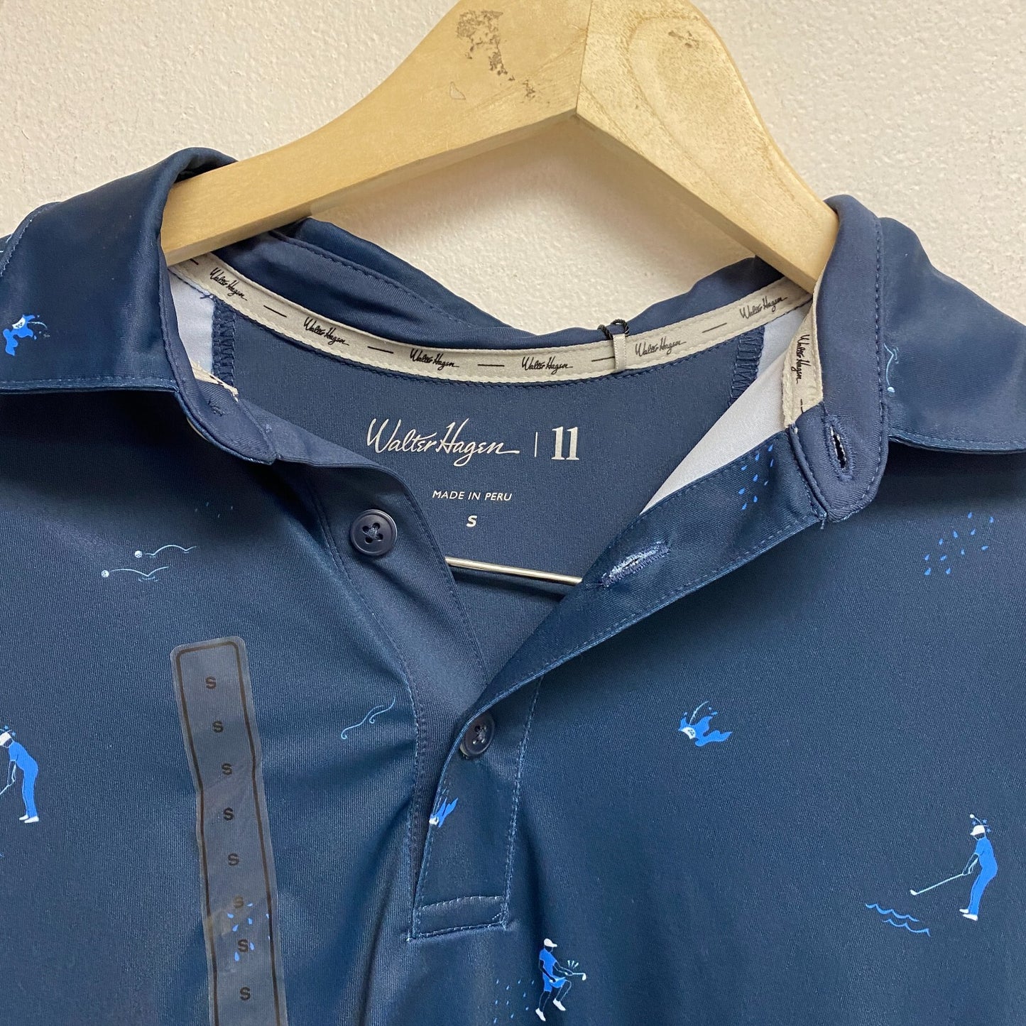 Walter Hagen Men's P11 Dads Worst Day Prt Polo Worst Day Navy MGA11506 New