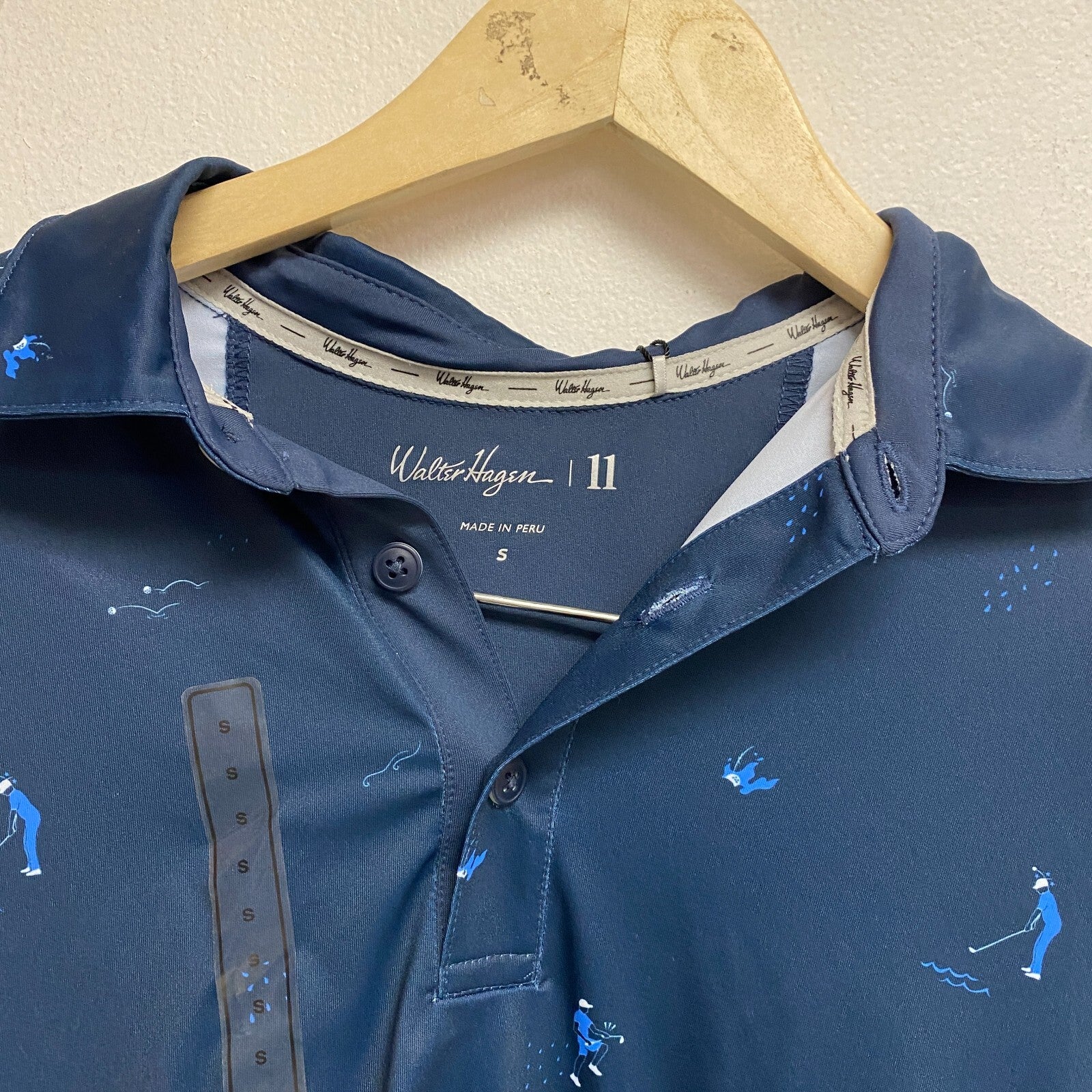 Walter Hagen Men's P11 Dads Worst Day Prt Polo Worst Day Navy MGA11506 New