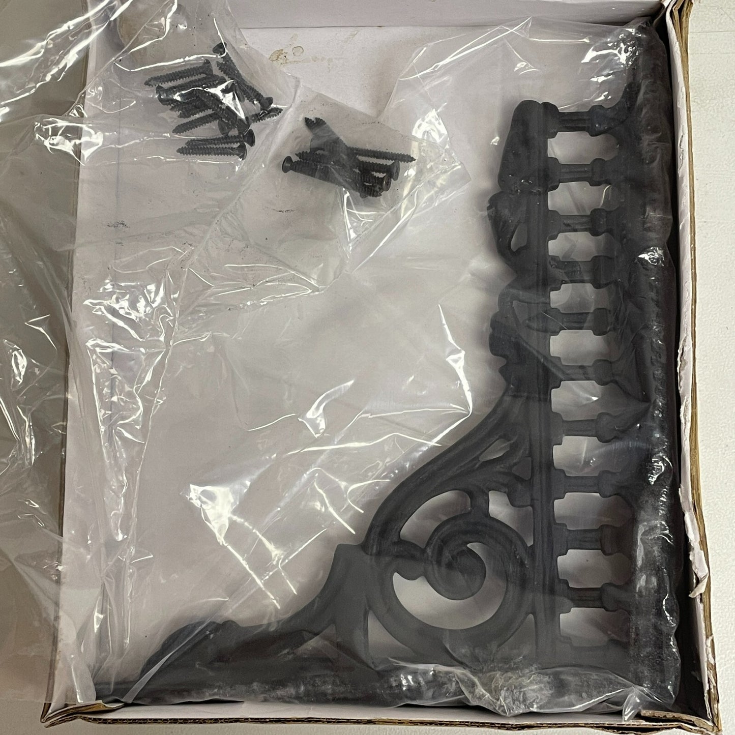 Signature Hardware Cast Iron Shelf Bracket Black Powder Coat 9.50"×11.50"