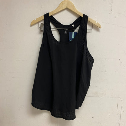 DSG Women's Woven Run Tank Pure Black Athletic Racerback Sleeveless DAW13208