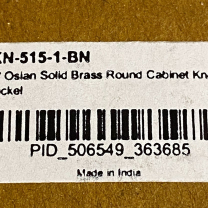 Signature Hardware 2 PACK Osian 1″ Solid Brass Round Cabinet Knob Brushed Nickel