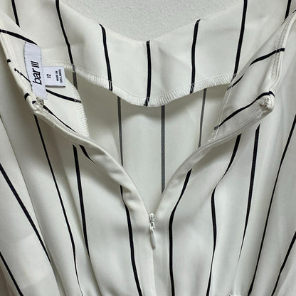 Bar III Women's Dressy Jumpsuit Striped Wide Leg Strapped Black White Size 12