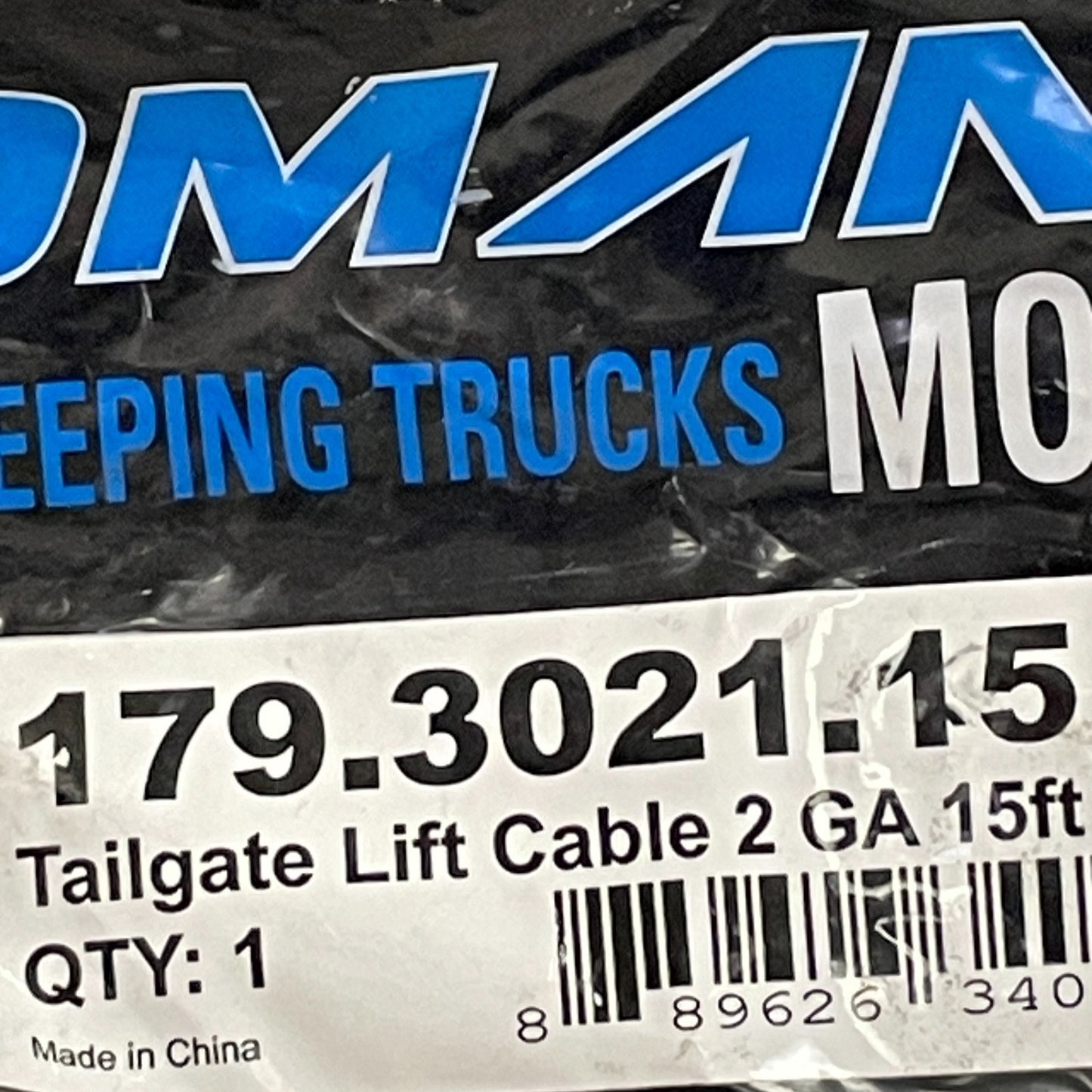 Automann 179.3021.15 Tailgate Lift Cable 2 GA 15ft Heavy-Duty Truck Use