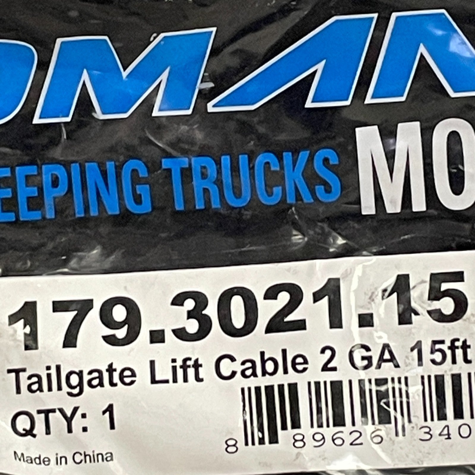 Automann 179.3021.15 Tailgate Lift Cable 2 GA 15ft Heavy-Duty Truck Use
