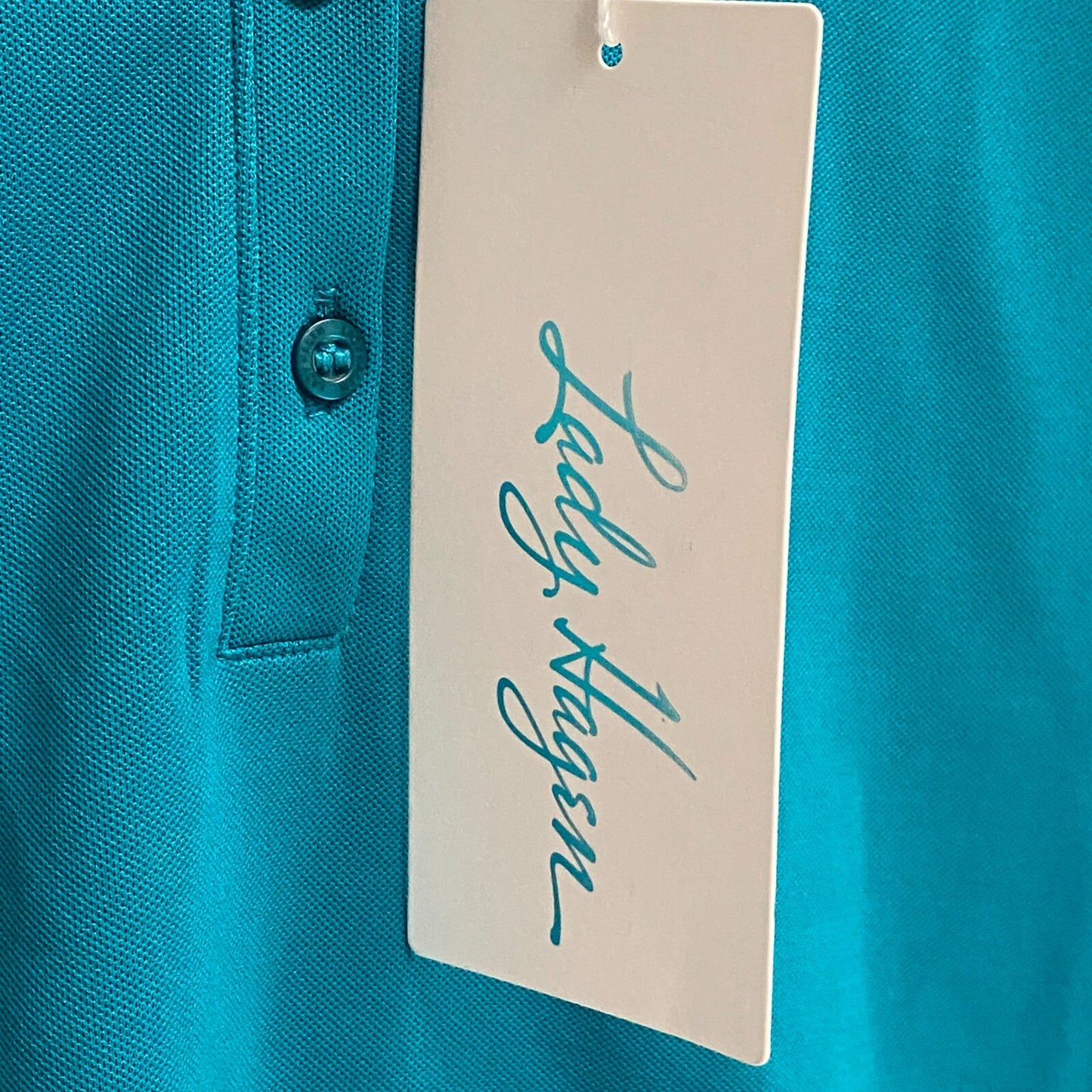 Lady Hagen Women's Pique Short Sleeve Polo Rich Turquoise WGH11401F22 New