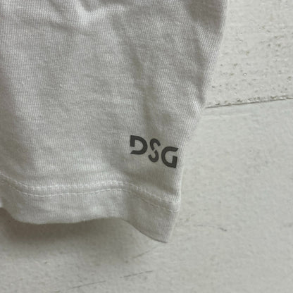 DSG Boys Solid Cotton Graphic PrintTee Pure White Glitchy Short Sleeve DAB21108