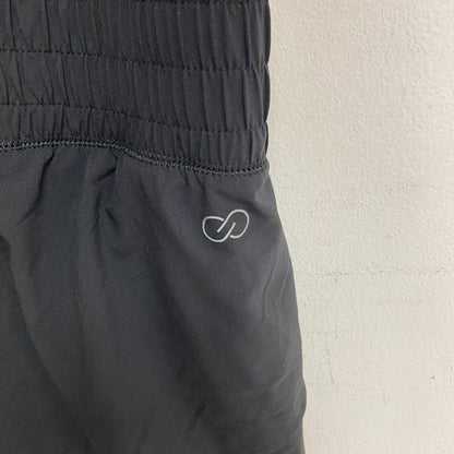 Calia Woven High Rise Petal Hem Short Pure Black Solid WAX12259