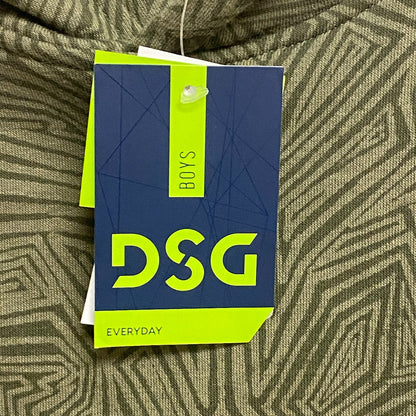 DSG Boys Printed Fleece Hoodie Skateboard Geo Green Long Sleeve DAB22400PRT