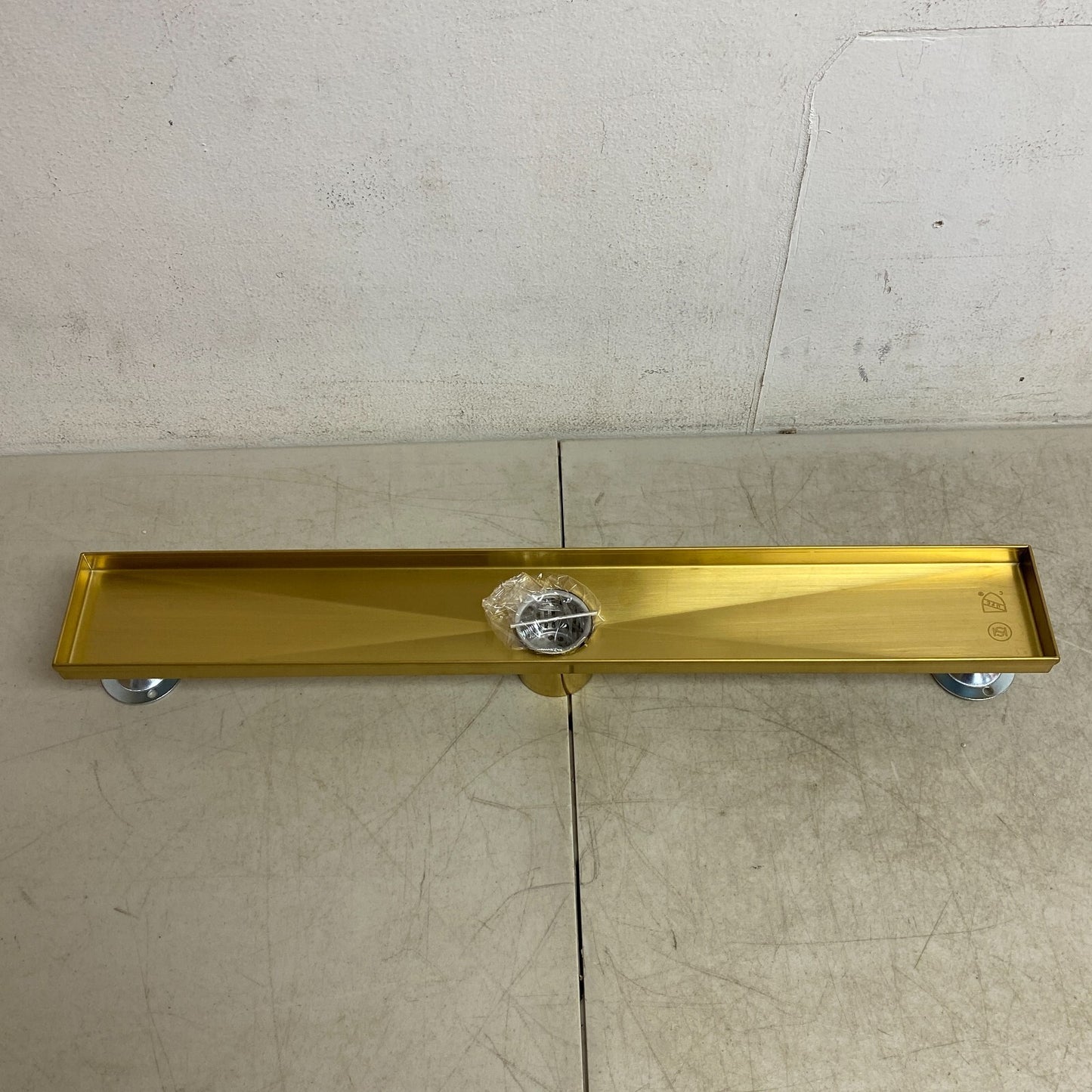 Signature Hardware 24" Cohen Linear Tile-In Shower Drain - Polished Brass