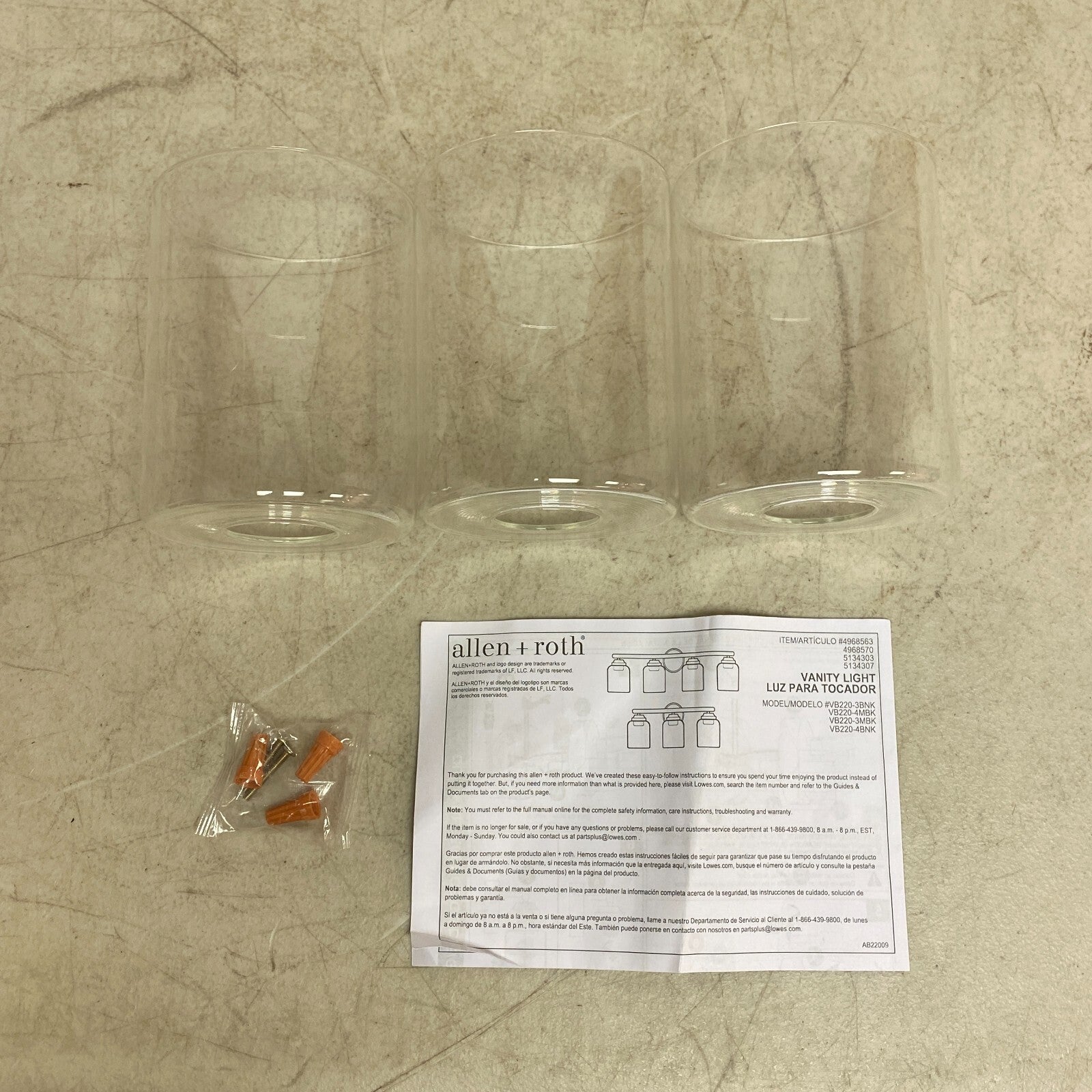 allen + roth Emeryson 4-Light Vanity Light Brushed Nickel Finish Clear Glass ...