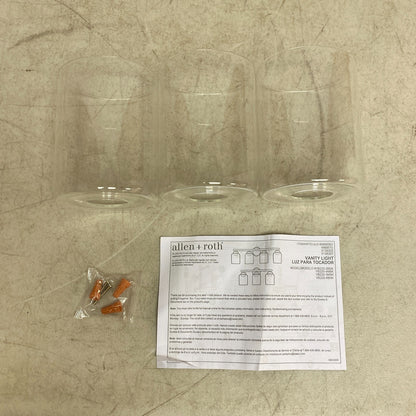 allen + roth Emeryson 4-Light Vanity Light Brushed Nickel Finish Clear Glass ...