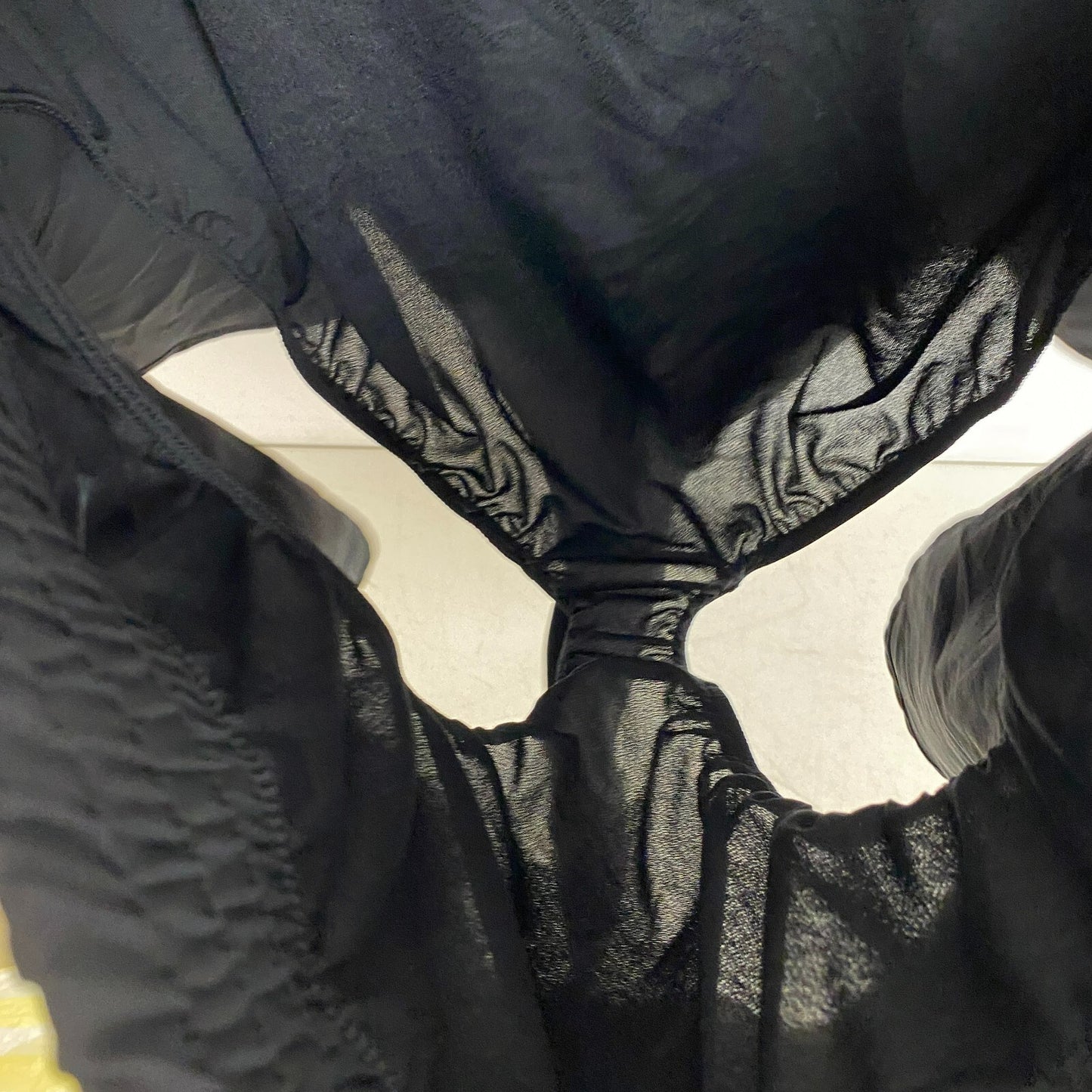 Calia Woven High Rise Petal Hem Short Pure Black Solid WAX12259