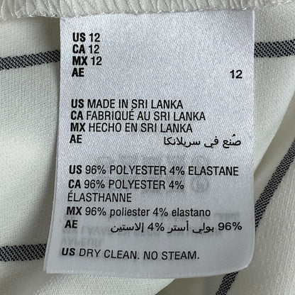 Bar III Women's Dressy Jumpsuit Striped Wide Leg Strapped Black White Size 12