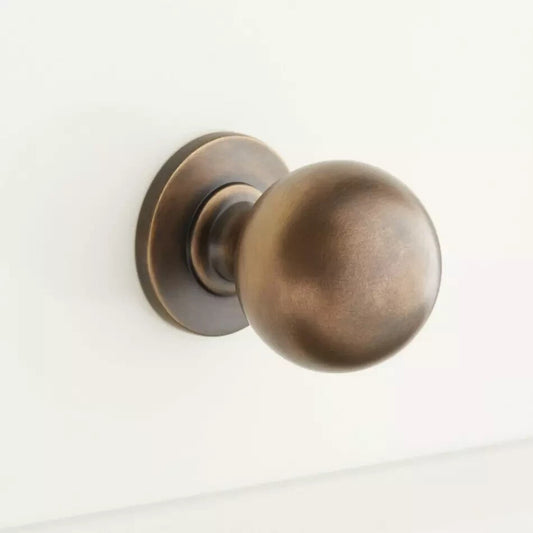 Signature Hardware 1-1/4" Rodino Solid Brass Round Cabinet Knob - Antique Brass