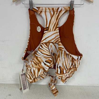 Calia Tie Front Long Sleeve Patchwork Top WSA22218PRTWP Womenâs