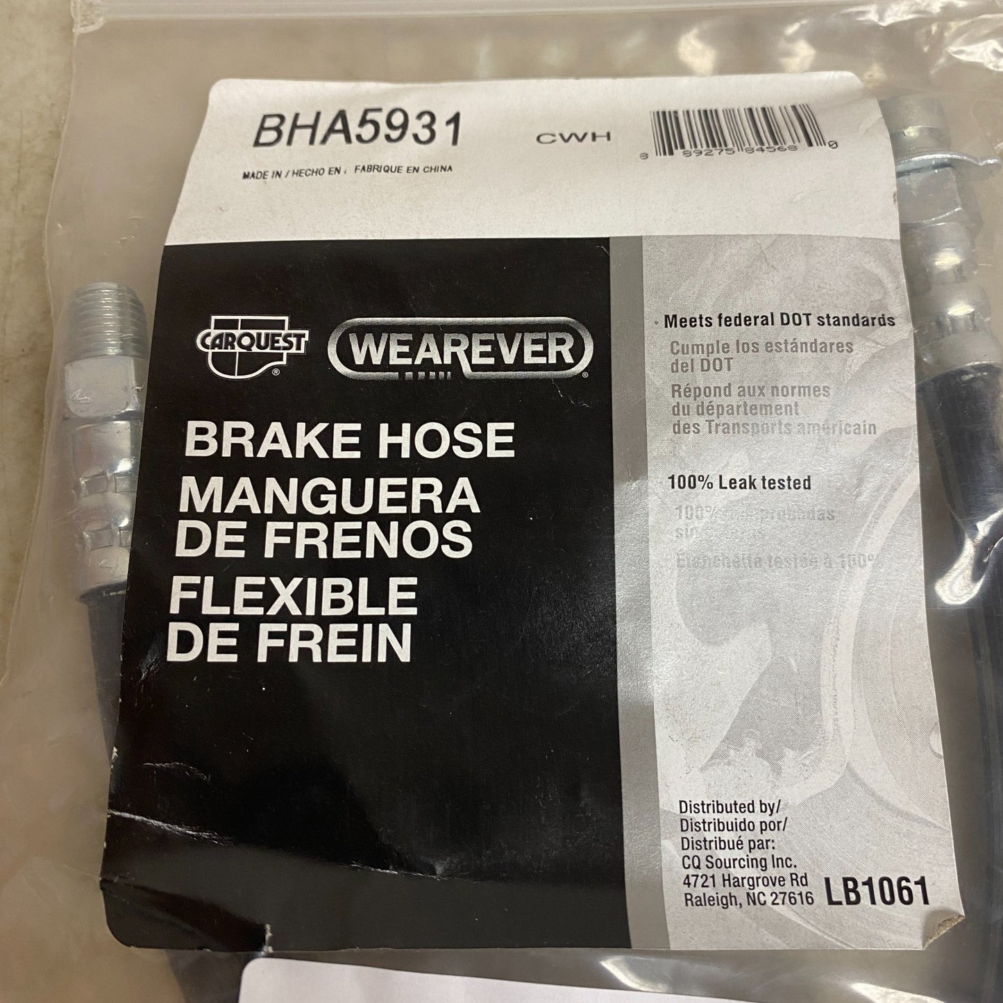 Carquest Rear Center Brake Hose for 1959–1960 Cadillac Series 62 BHA5931