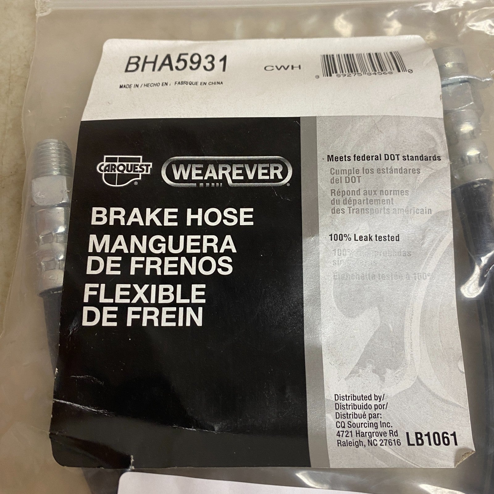 Carquest Rear Center Brake Hose for 1959–1960 Cadillac Series 62 BHA5931
