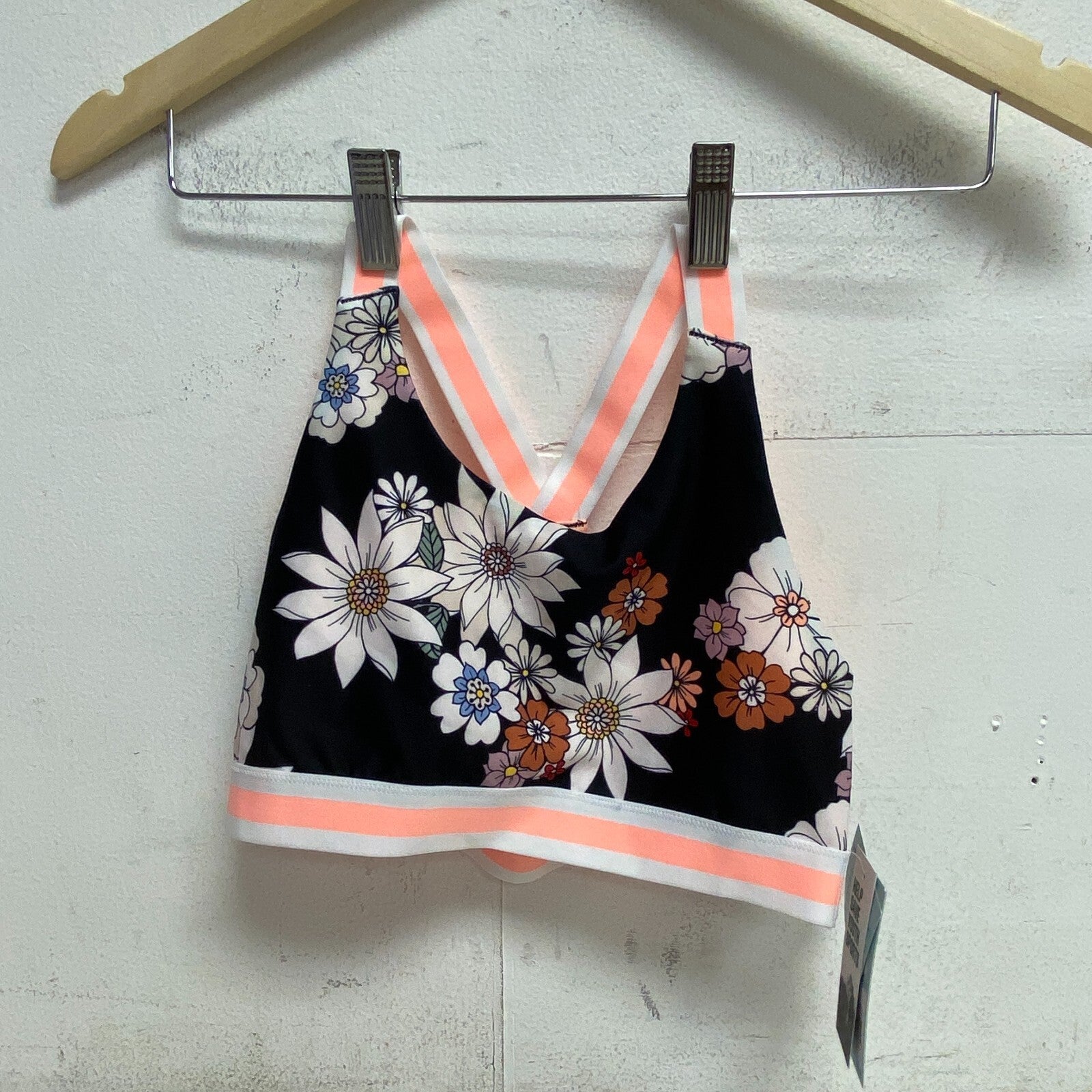 DSG Girls Performanc Aspire Bra Novelty Printed Retro Floral Black DAG11700PRTXG