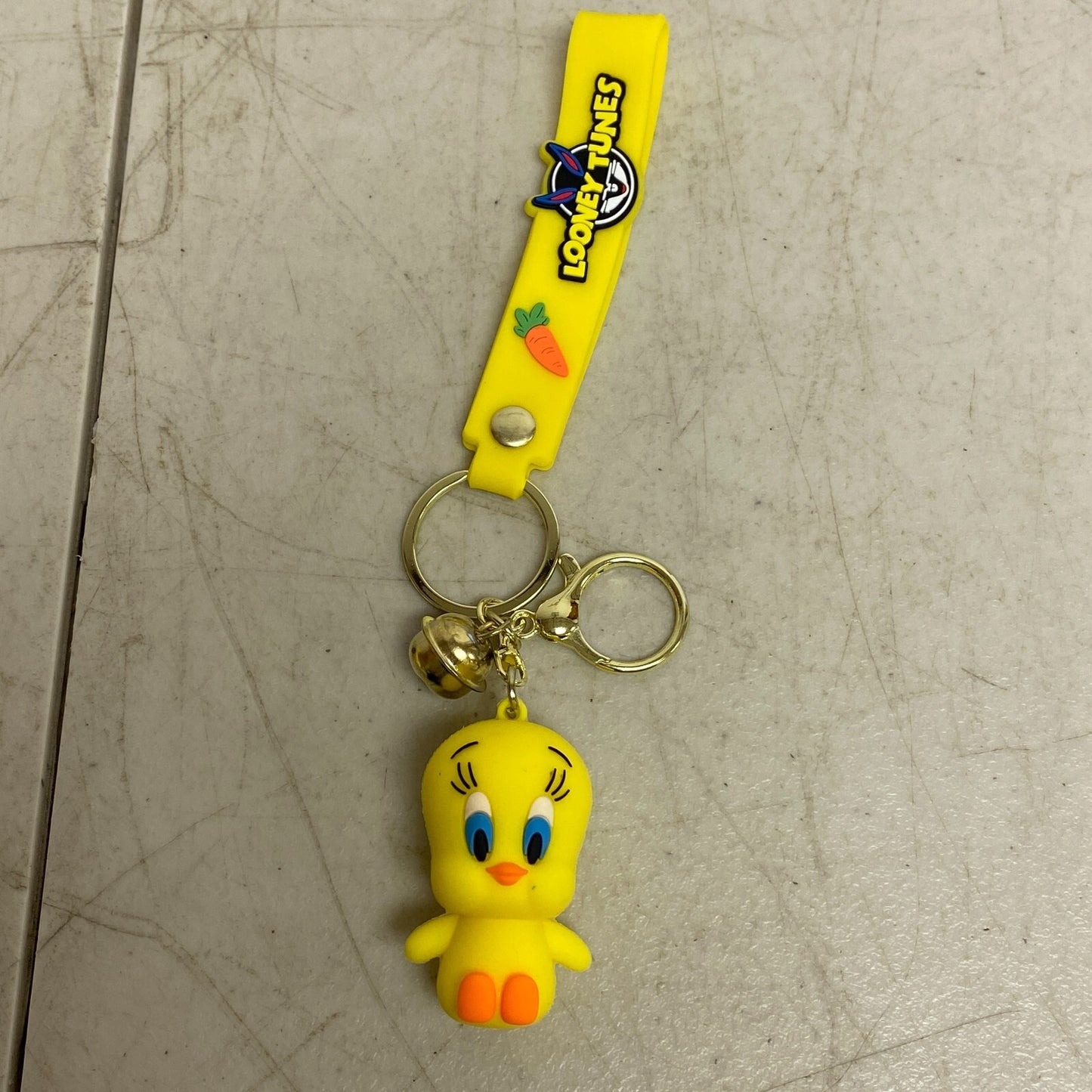 Assorted Silicone Looney Tunes KeyChain with Tweety Bird & Bell Accessories