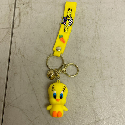 Assorted Silicone Looney Tunes KeyChain with Tweety Bird & Bell Accessories