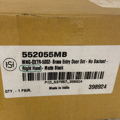 Signature Hardware Brass Entry Door Set No Backset Left Hand Matte Blck 552085MB