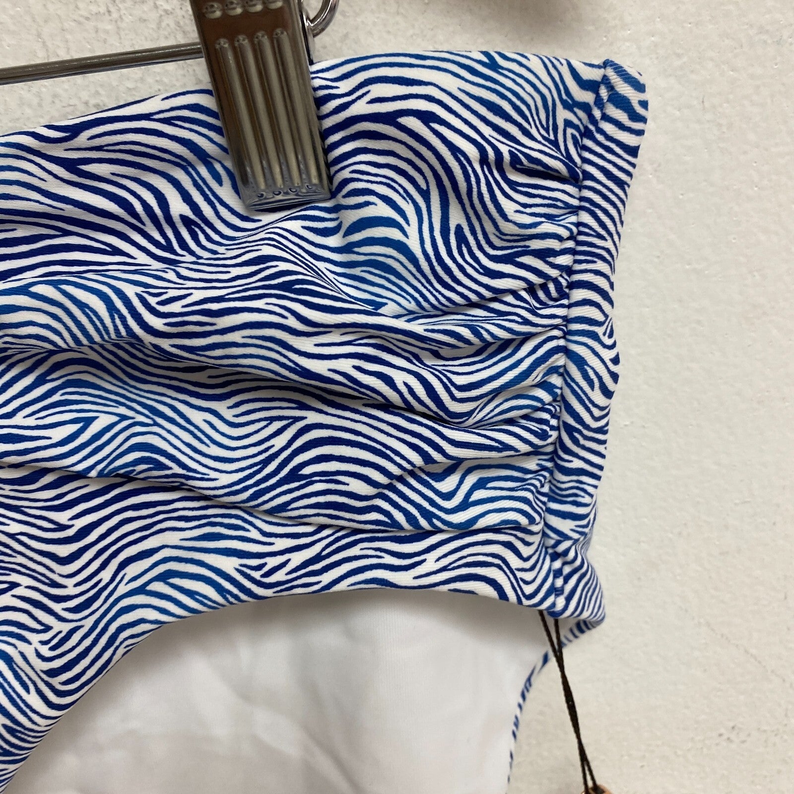 Calia Women's Shirred V Front Mid Rise Bottom Wave Blue/White WSA23415PRT New!