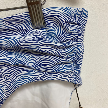 Calia Women's Shirred V Front Mid Rise Bottom Wave Blue/White WSA23415PRT New!