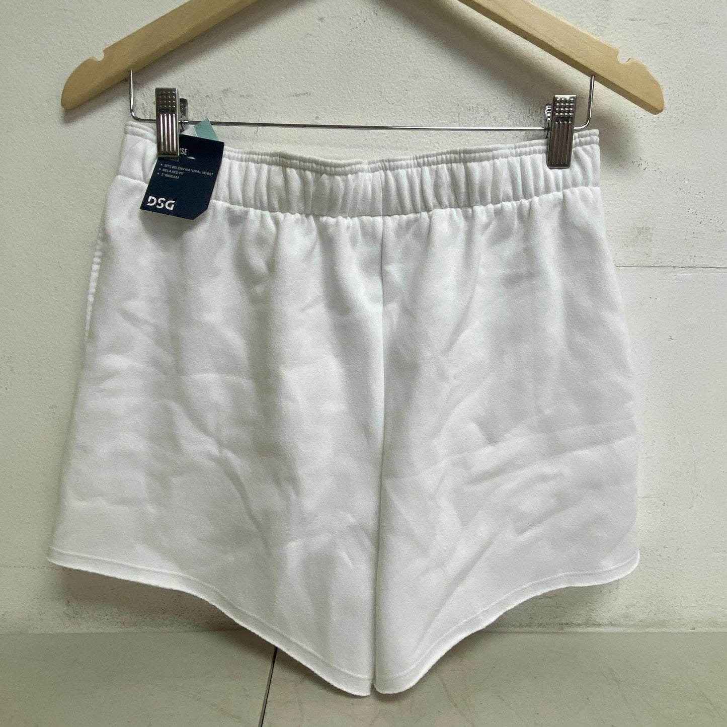 DSG Women's Oversized Fleece Shorts Pure White Solid Summer Stylish DAW11431